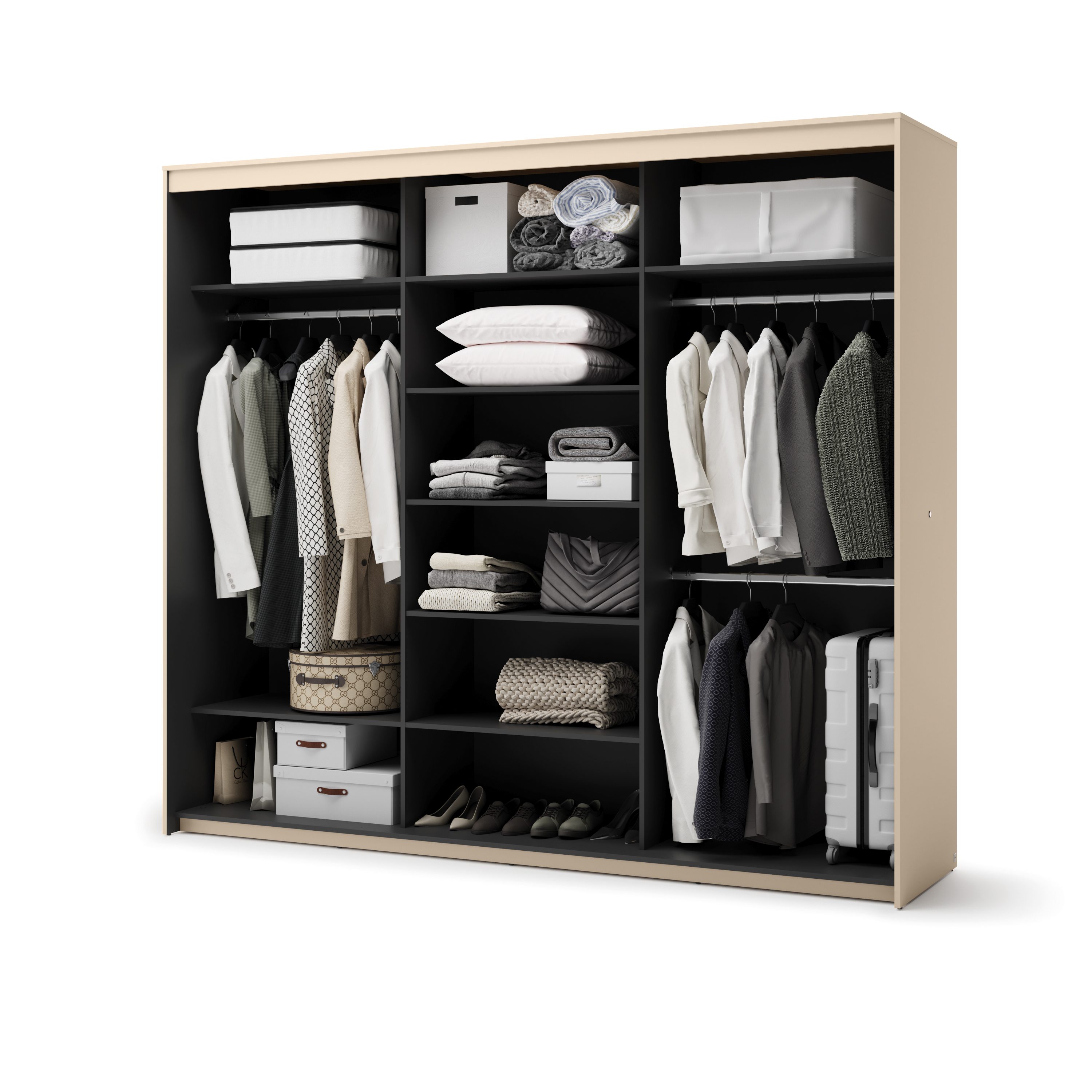 Lenart TREND BEDROOM Complete Slaapkamer set Met Verlichting – Zandbeige / Zwart - Afbeelding 8