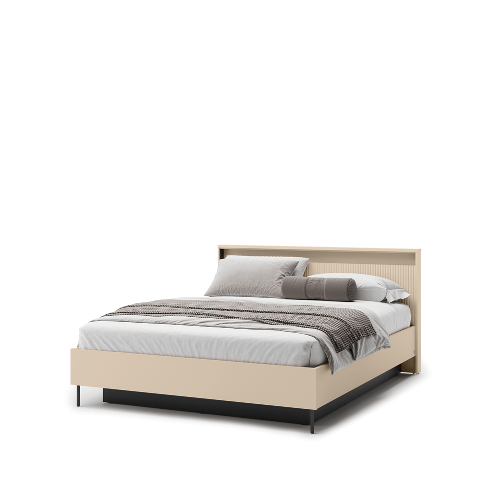 Lenart TREND BEDROOM opbergbed zandbeige zwart vooraanzicht