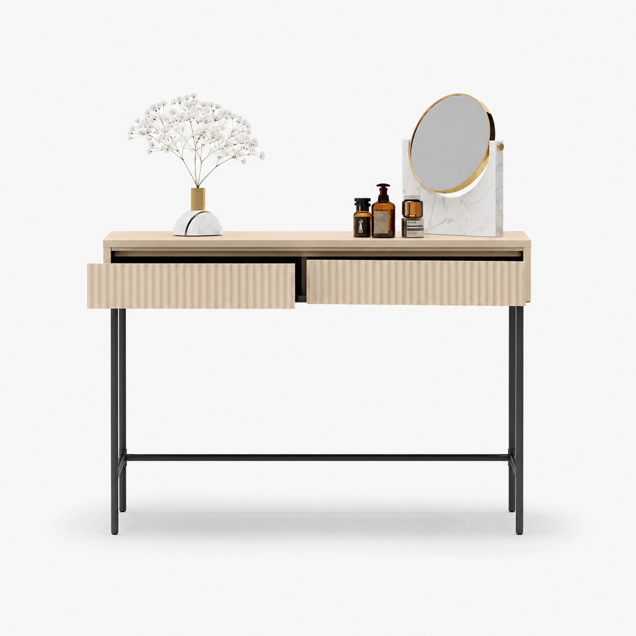 Lenart TREND BEDROOM make-up tafel dressing table zandbeige zwart