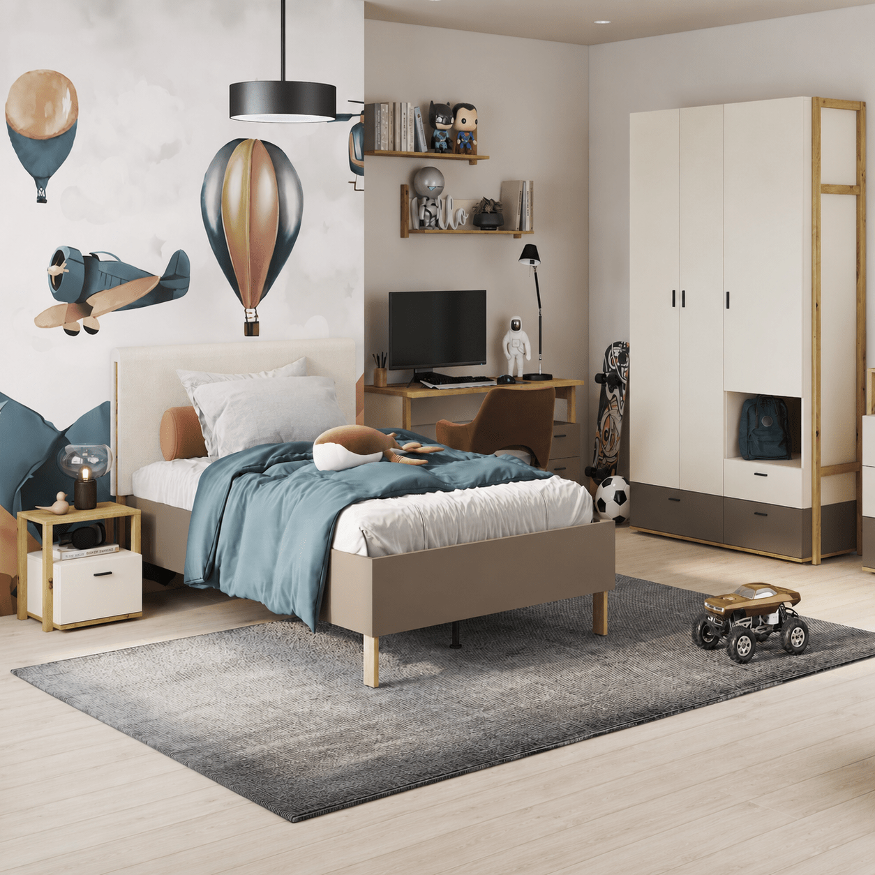 Lenart Lenny complete kinderkamer set in Artisan eiken beige en truffel