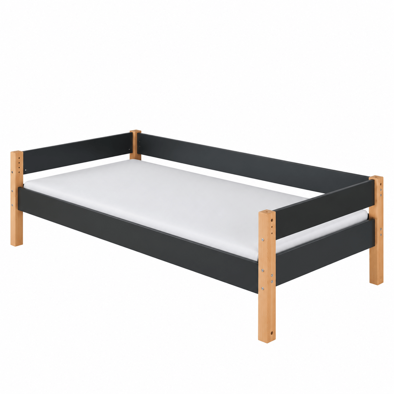 Infanskids Infanscolor 1-persoonsbed Complete Kinderkamer Set Antraciet/Beuken - Afbeelding 6