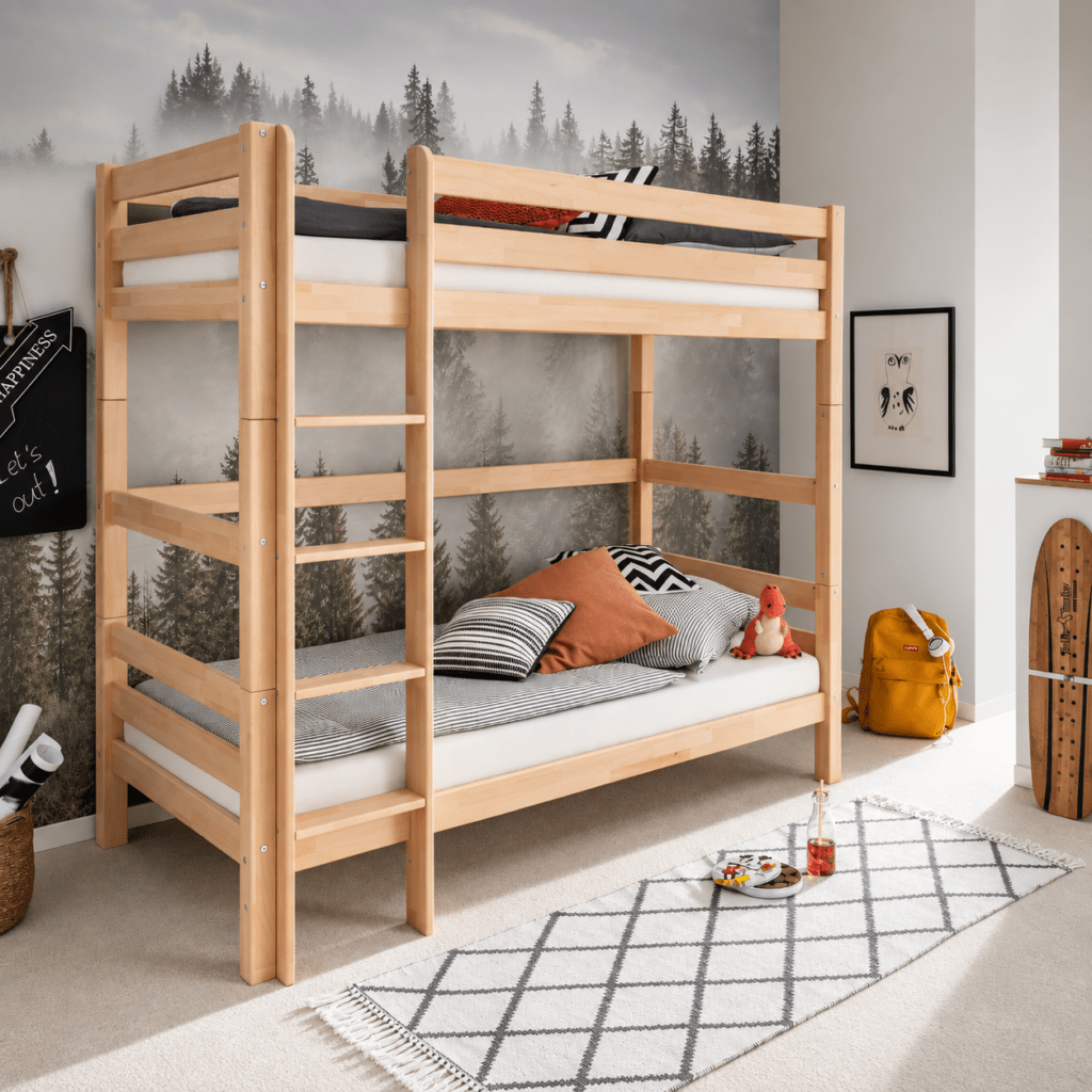 infanskids pino stapelbed xl beuken massief beukenhout 182 cm hoog 90x200 cm