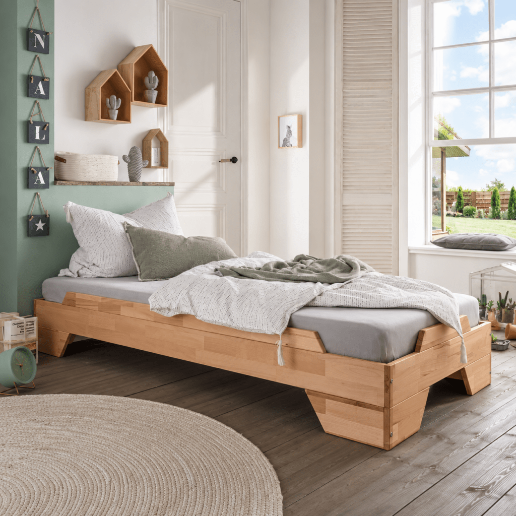 Infanskids opstapelbed denver i 90x200 cm massief geolied beuken