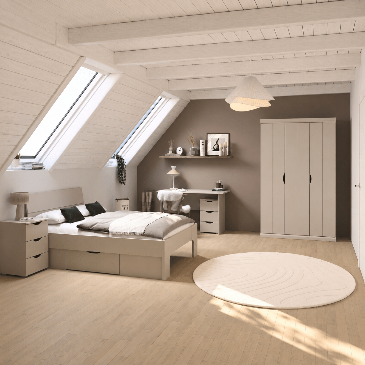 Rauch Frieda complete kinderkamer set champagne met bed kledingkast en bureau