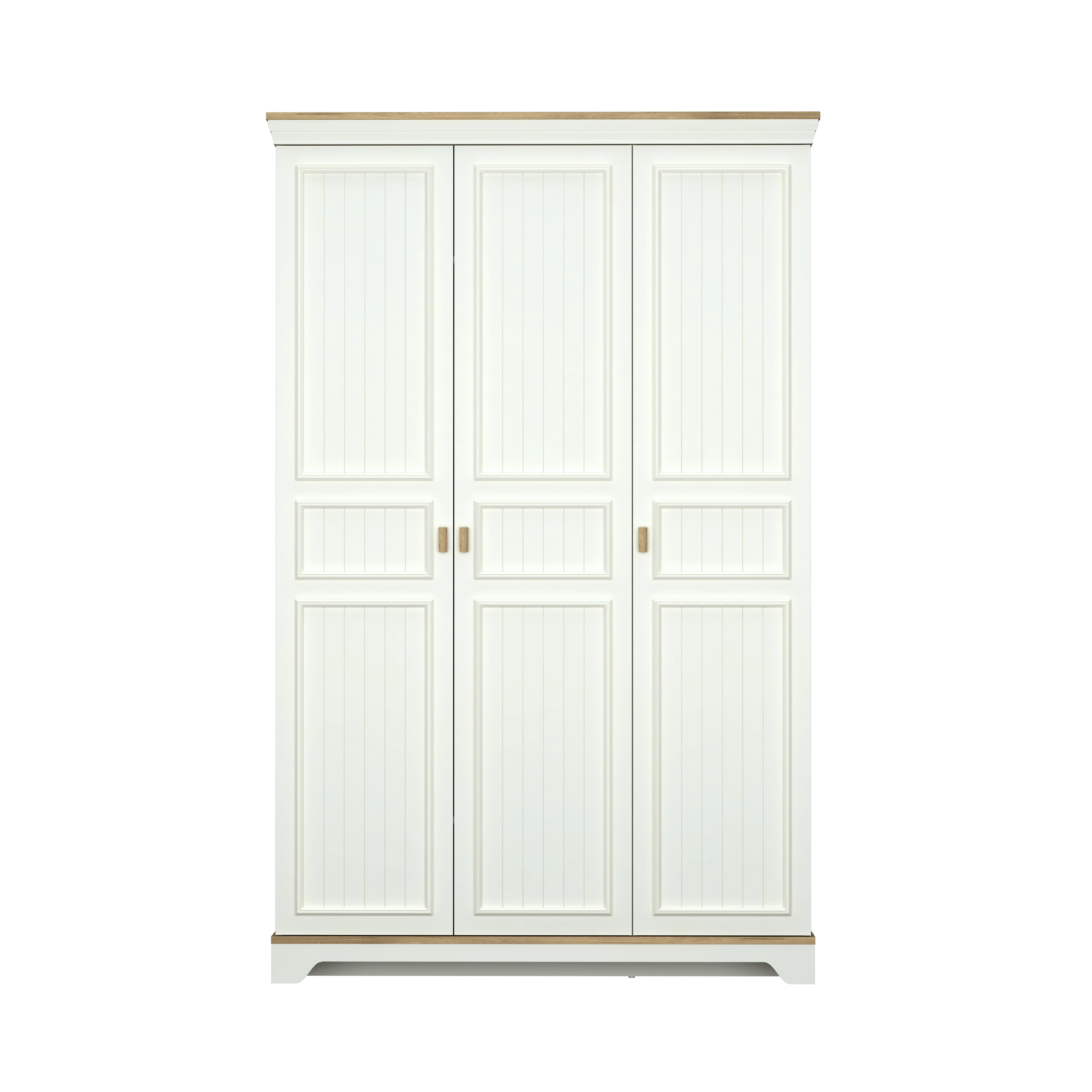 almila monte 3 deurskast kledingkast creme eiken 140x55x220 cm