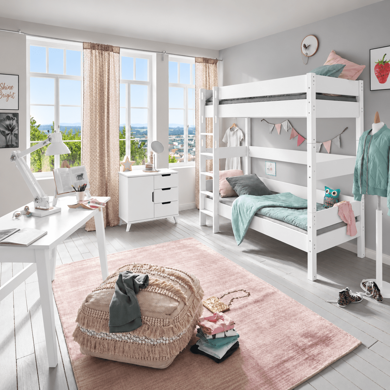 Infanskids Infanscolor Stapelbed Wit 90x200cm