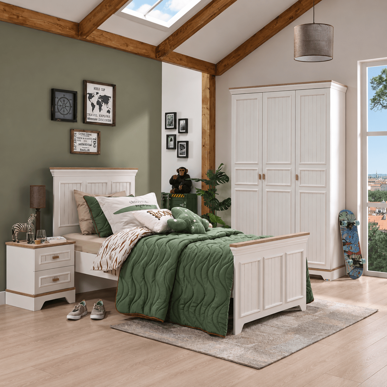 almila monte complete kinderkamer set creme eiken