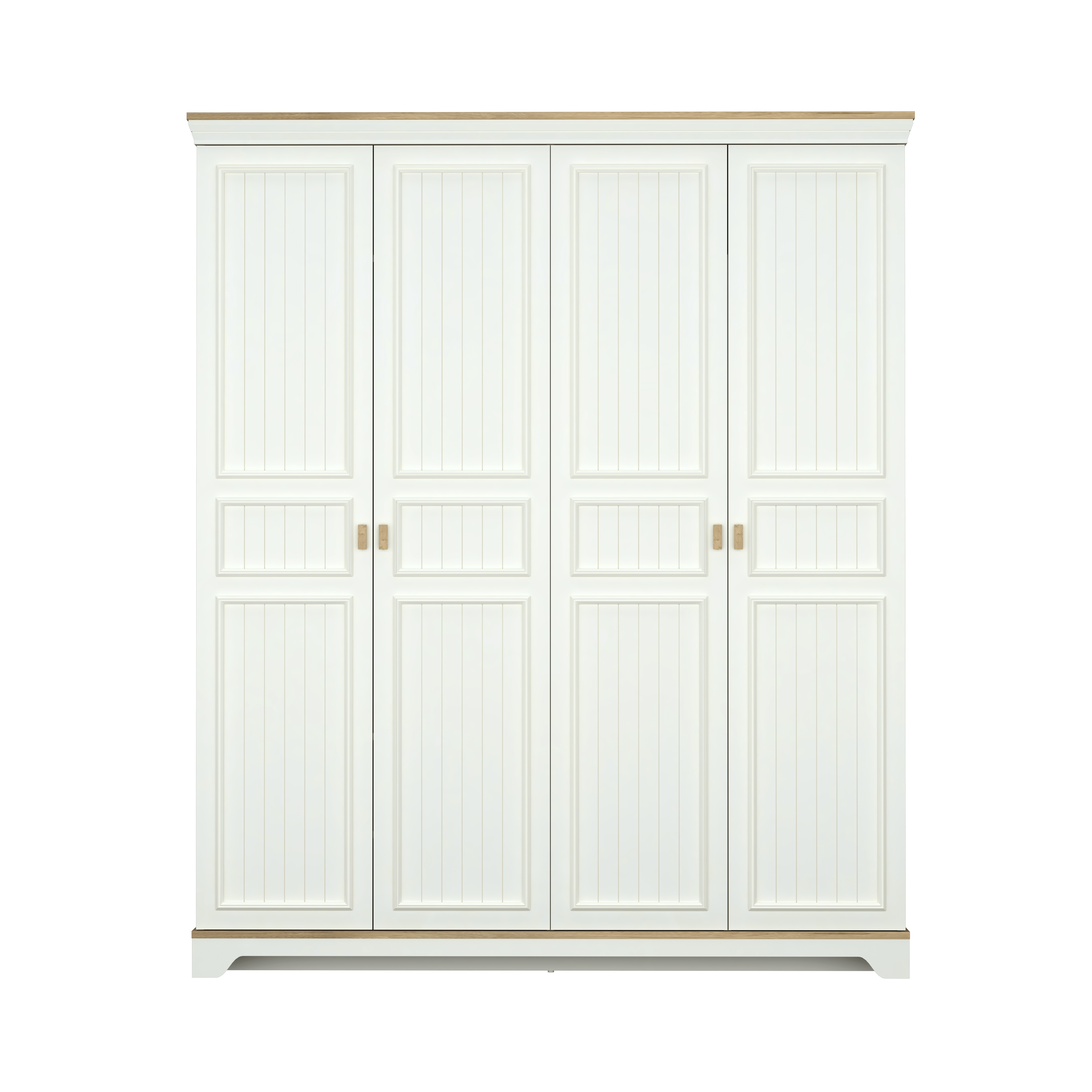 almila monte 4 deurskast kledingkast creme eiken 185x55x220 cm
