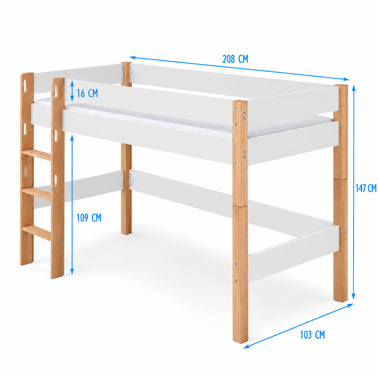 Infanskids Infanscolor Midislaper Complete Kinderkamer Set Wit/beuken - Afbeelding 2