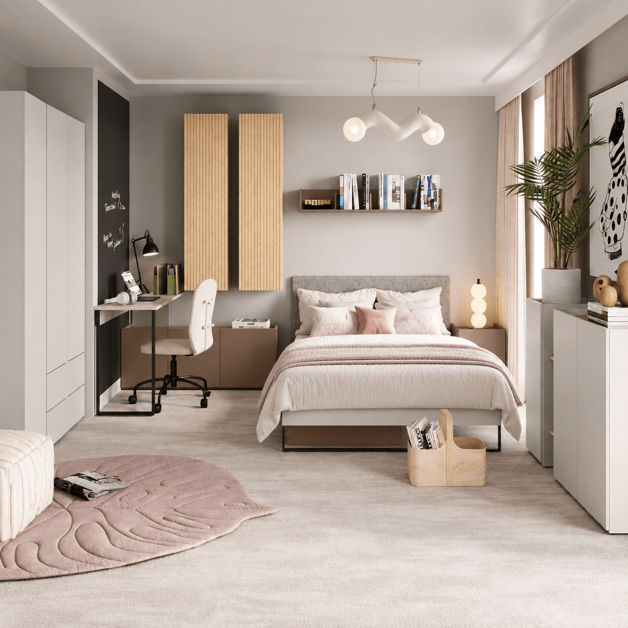 lenart sigma complete kinderkamer set kasjmier licht eik truffel greeploos