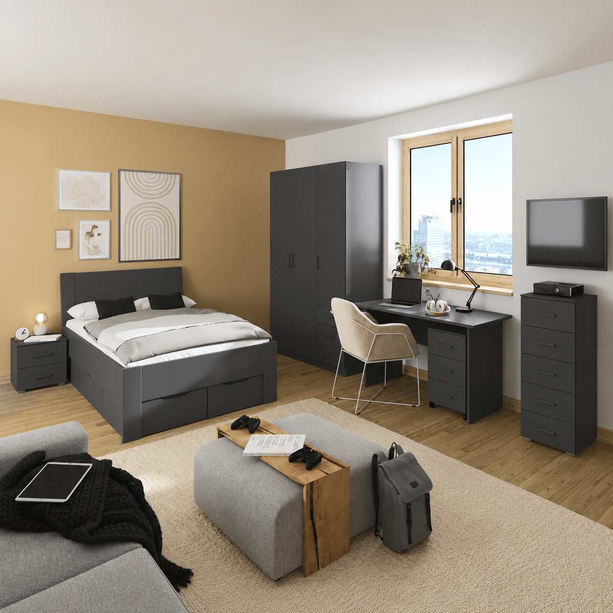 Rauch Allrounder complete kinderkamer set antraciet overzicht