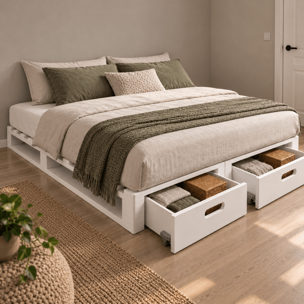 infanskids palletbed wit 180x200 cm 2 losse bedden 90x200 met lades
