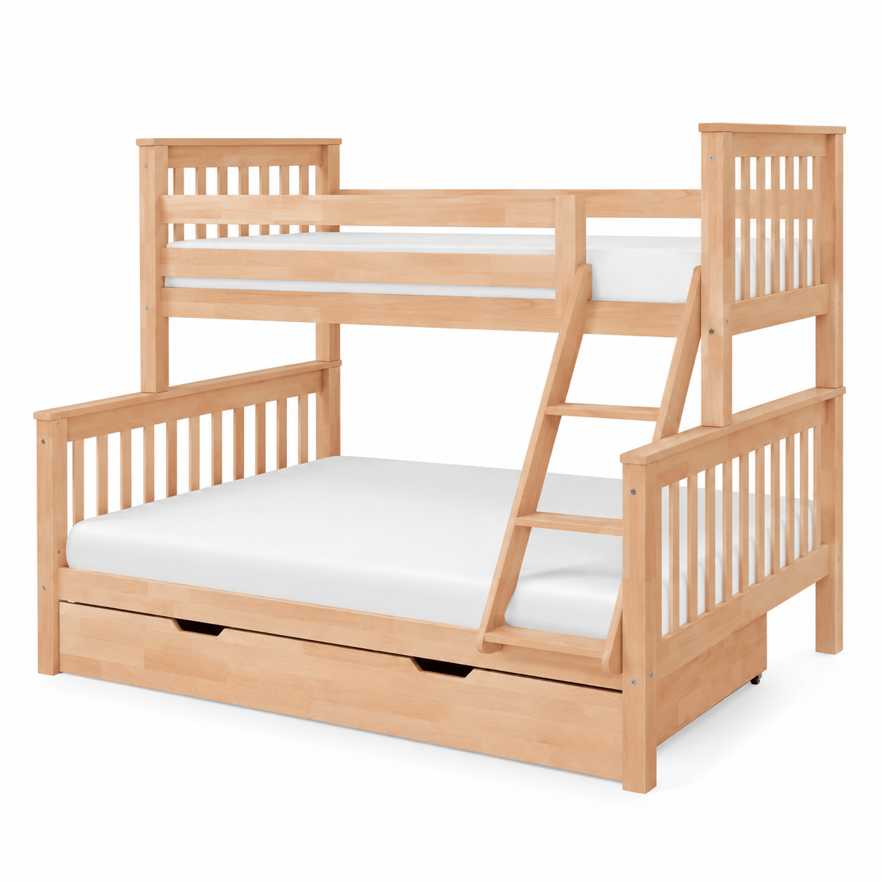 Infanskids Pino 3-Persoons Stapelbed 90x200 / 140x200 Beuken - Afbeelding 3