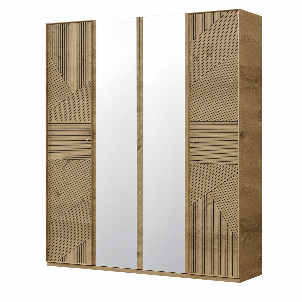 almila origami 4 deurskast kledingkast eiken 181x55x205 cm