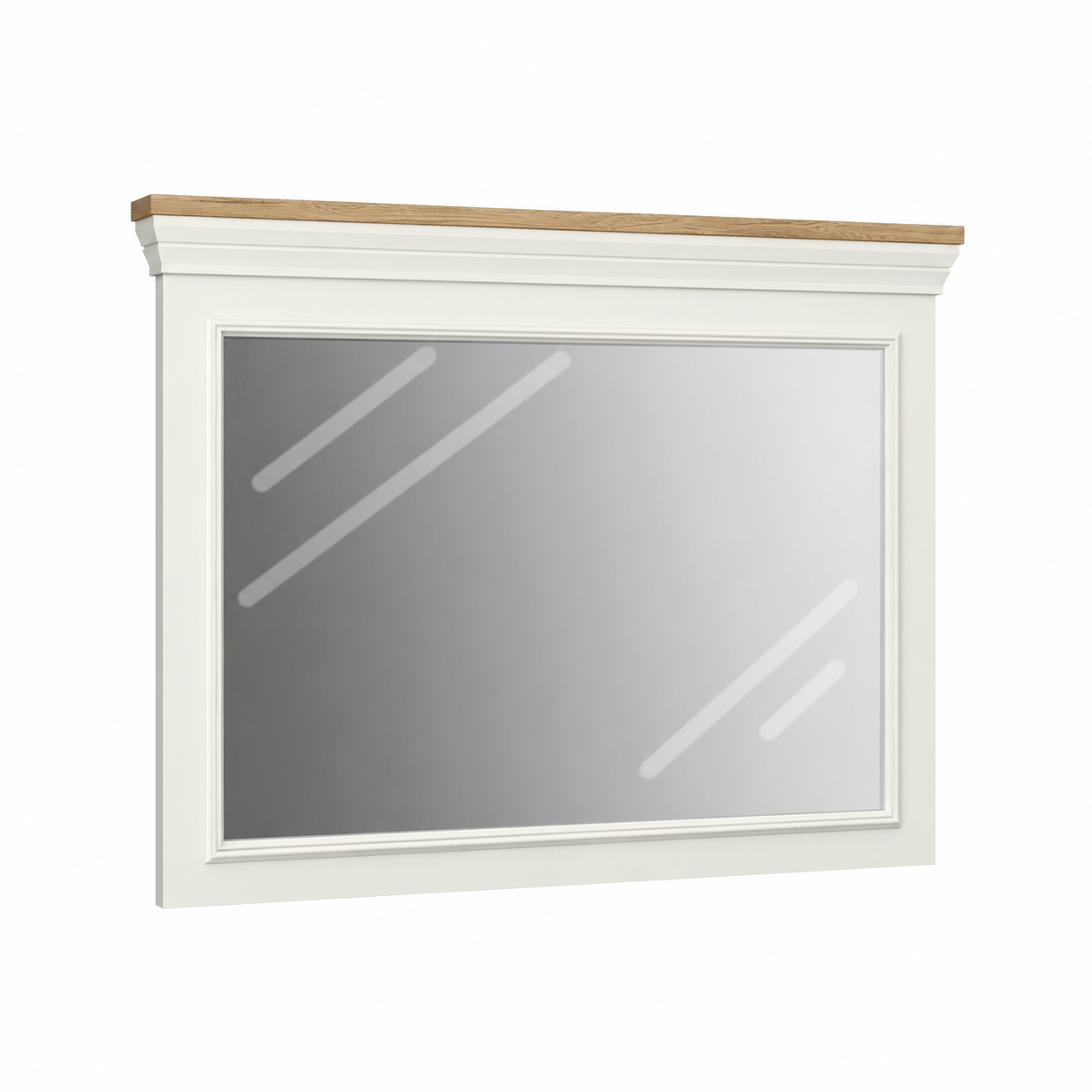 almila monte spiegel wandspiegel creme eiken 95x6x79 cm