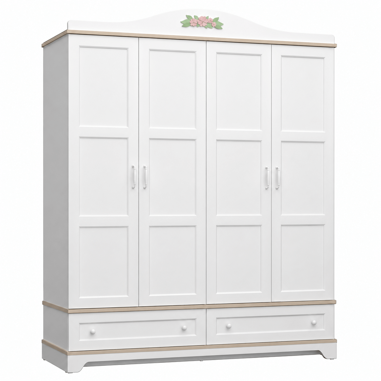 almila bianca 4 deurskast kledingkast creme 182x56x225 cm