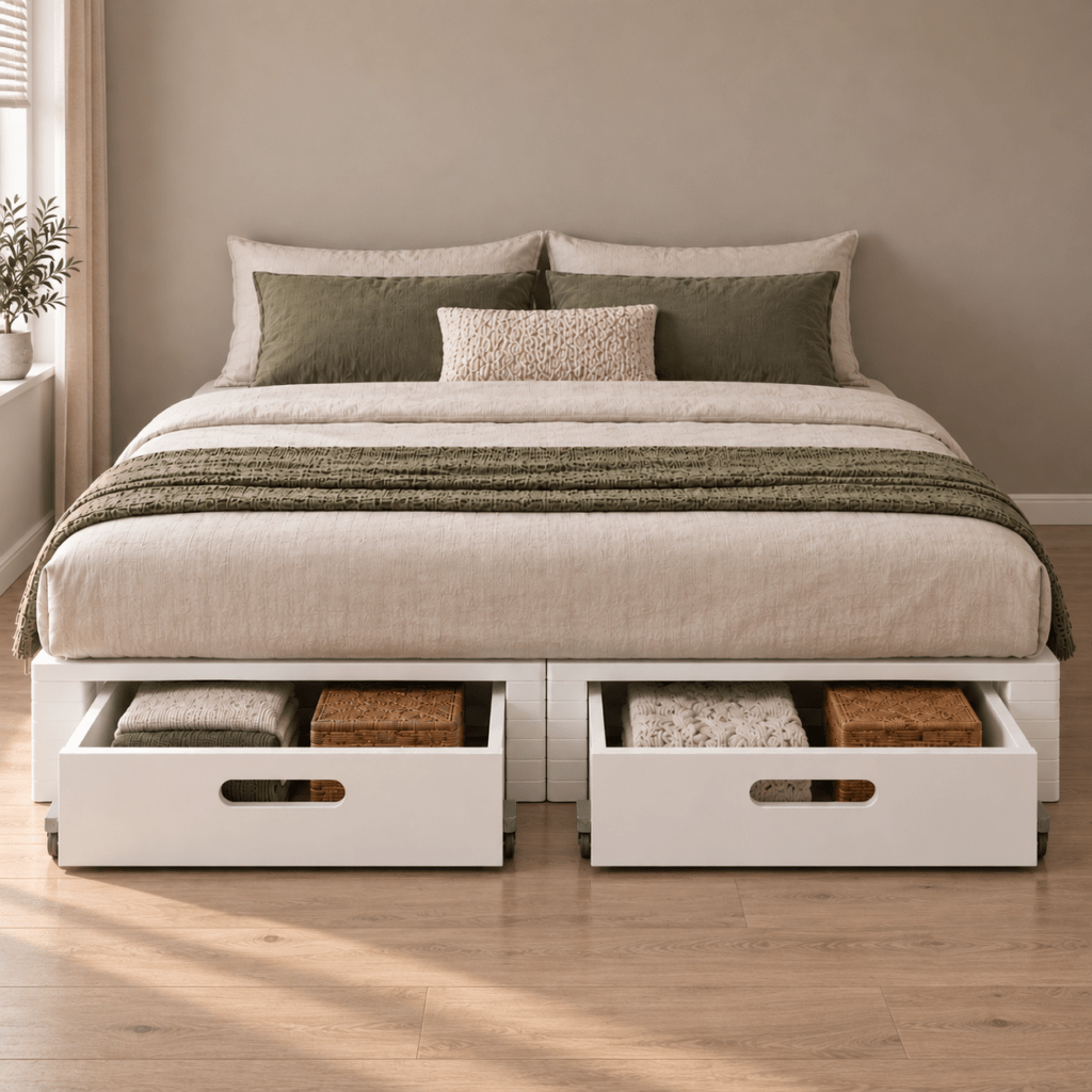infanskids palletbed wit 180x200 cm vooraanzicht 2x 90x200 met opberglades