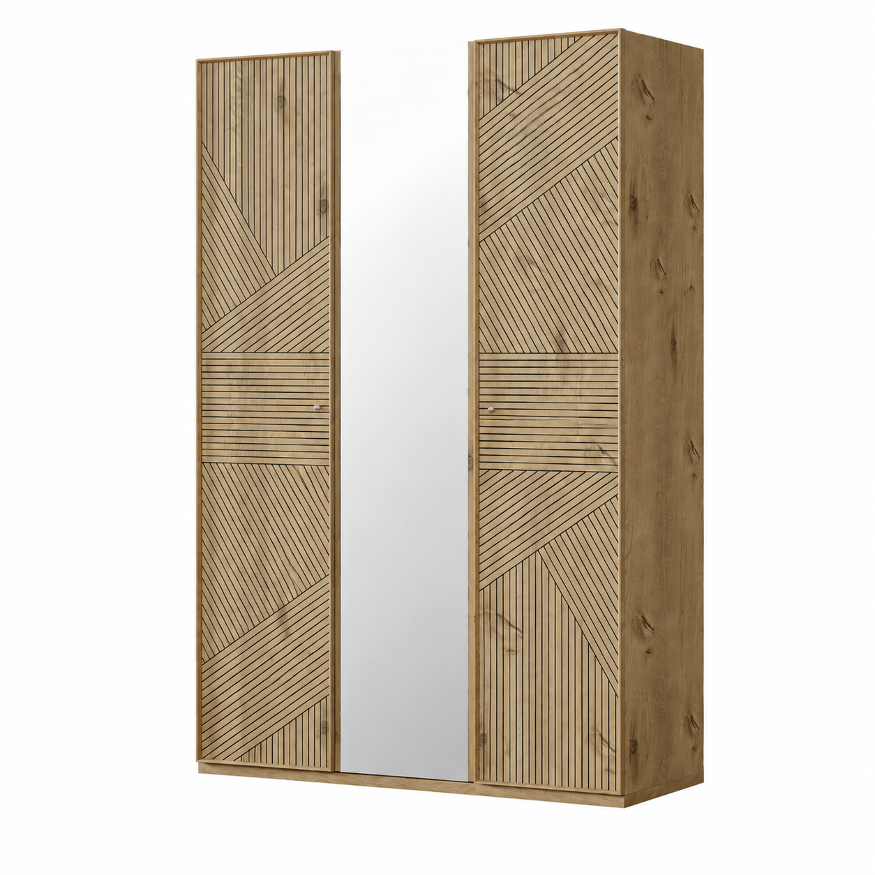 almila origami 3 deurskast kledingkast eiken 135x55x205 cm