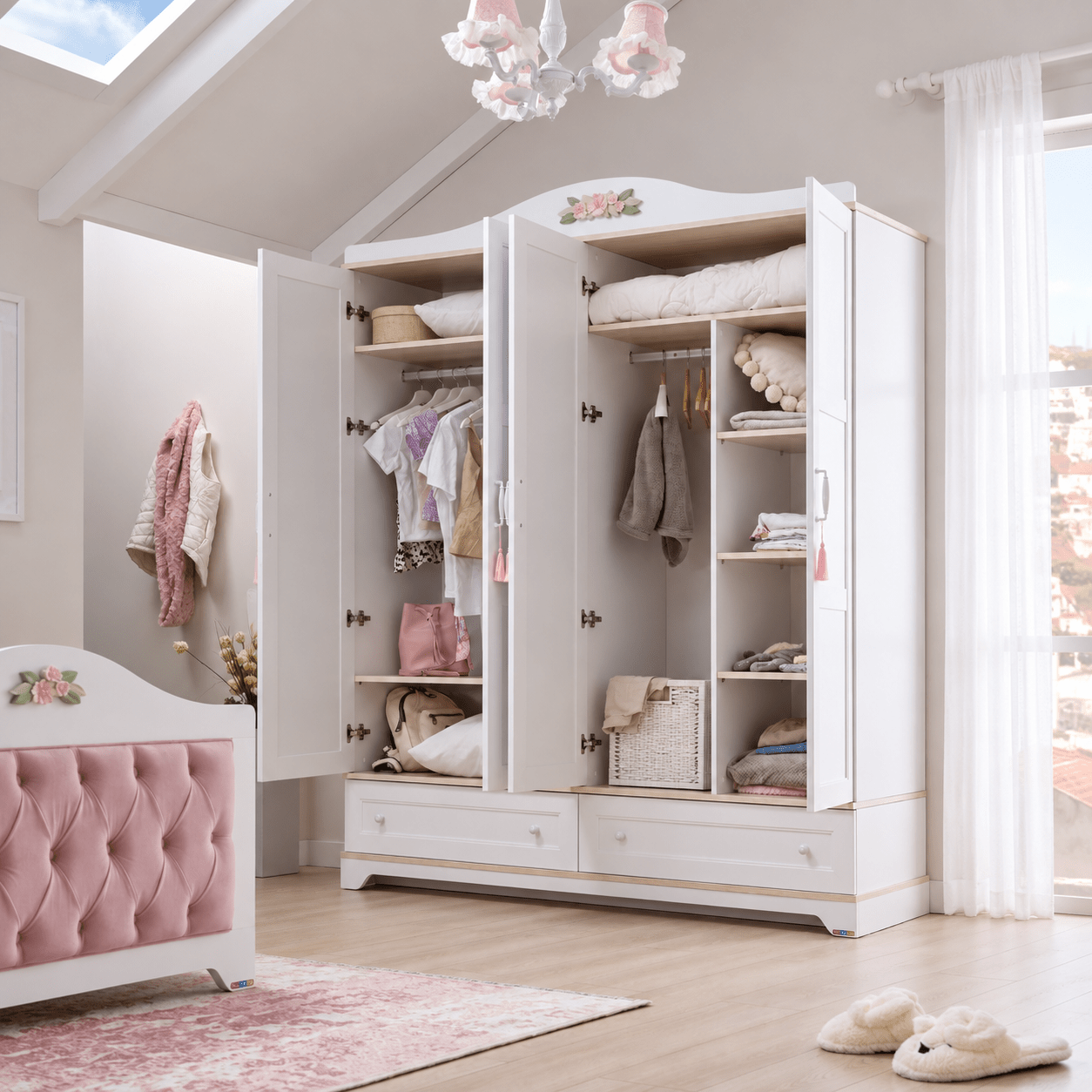 Almila Bianca Complete Kinderkamer Set Crème/Rose - Afbeelding 12