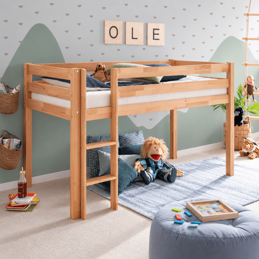 infanskids pino halfhoogslaper beuken massief beukenhout 90x200 cm