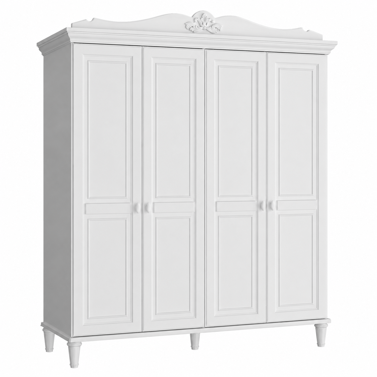 almila lora 4 deurskast kledingkast wit 189x57x225 cm