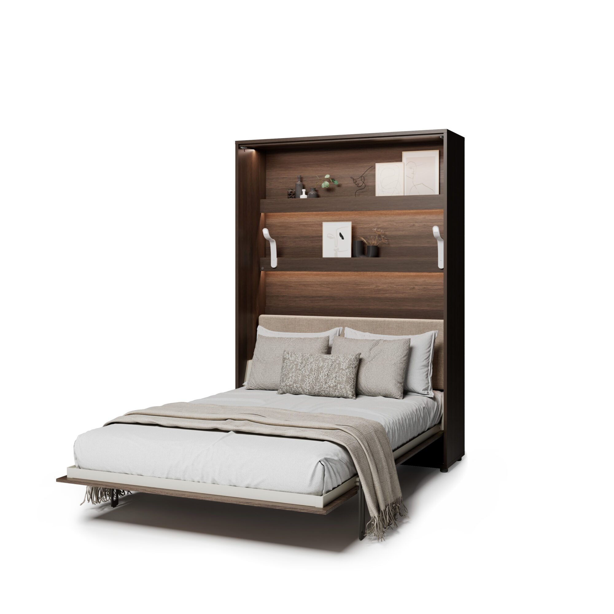 Lenart Bed Concept Verticaal Elektrische Opklapbed 140x200 - Kastanjebruin
