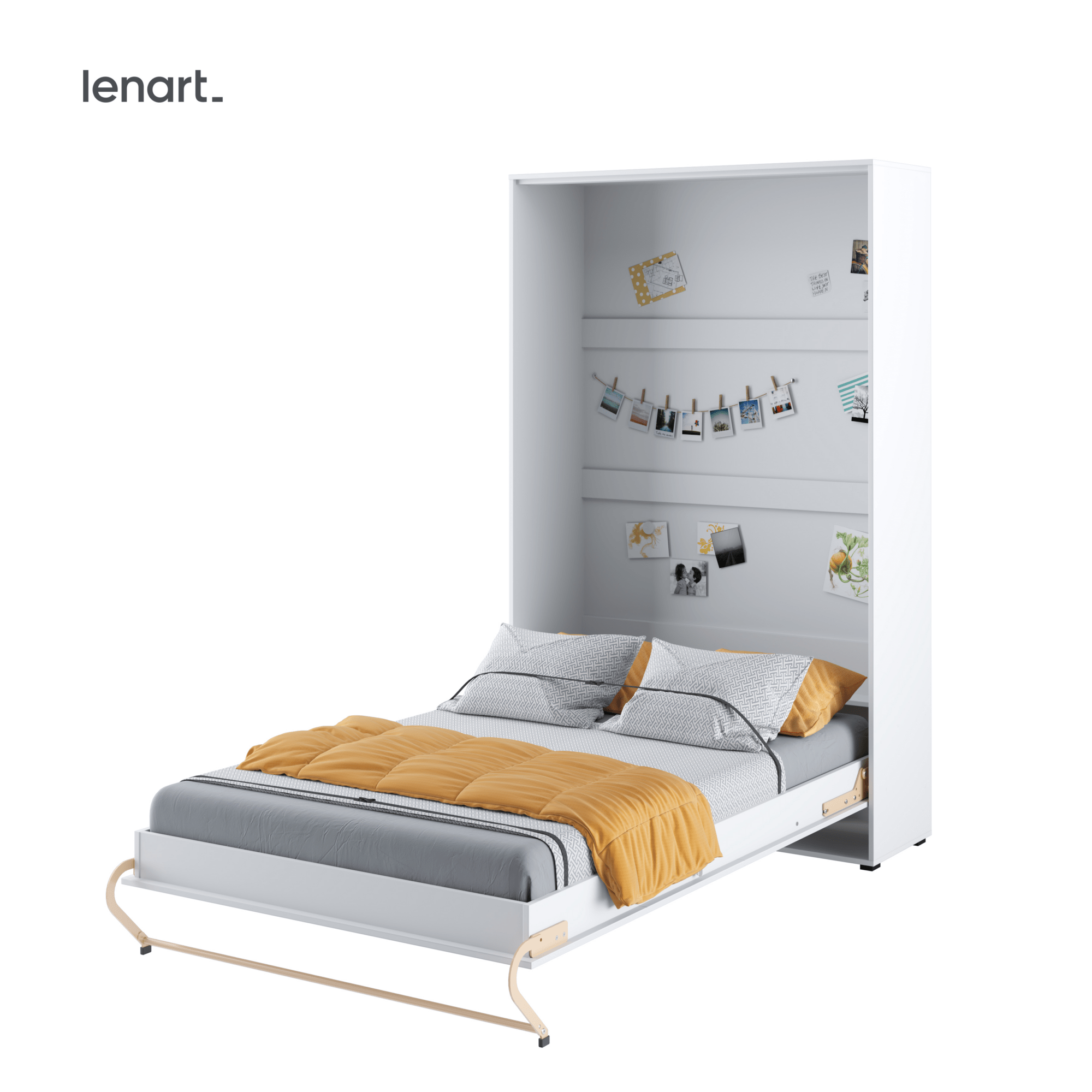 Lenart CONCEPT PRO verticaal opklapbed 120x200 wit geopend