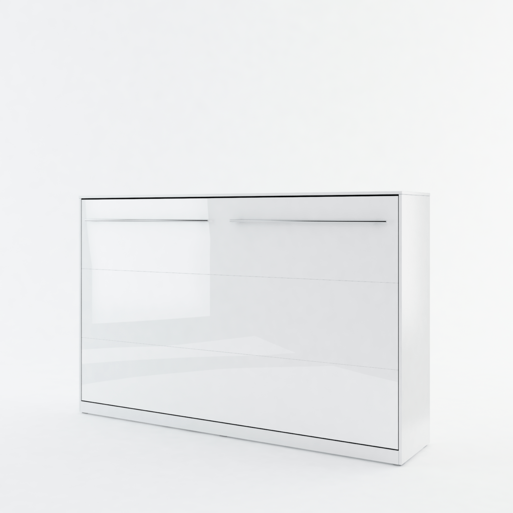 Lenart CONCEPT PRO horizontaal opklapbed 120x200 hoogglans wit gesloten