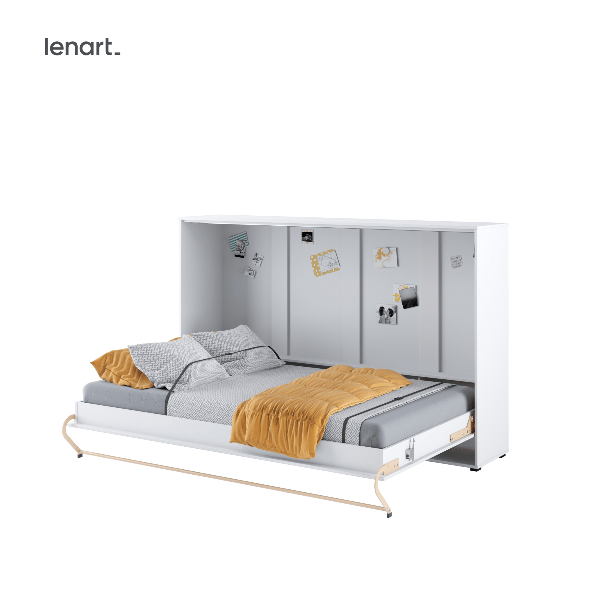 Lenart CONCEPT PRO horizontaal opklapbed 120x200 wit geopend