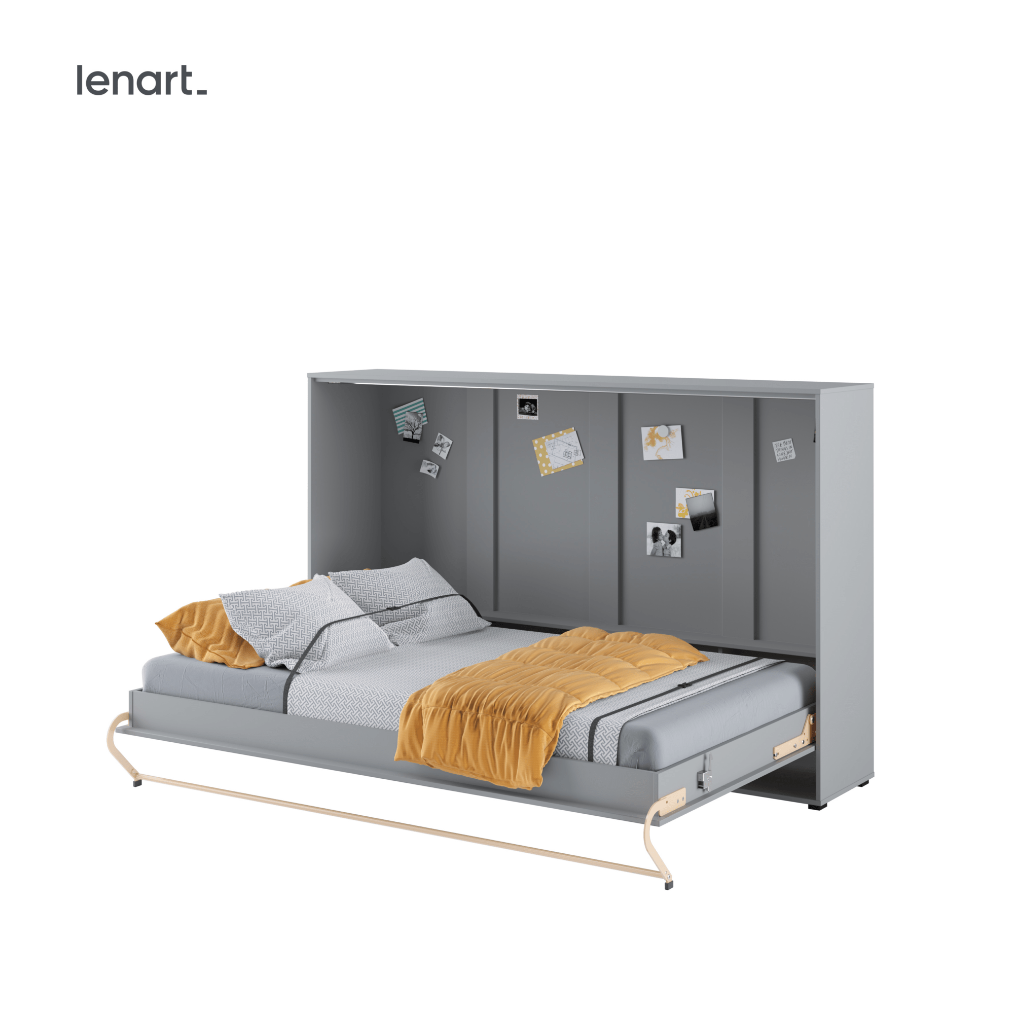 Lenart CONCEPT PRO horizontaal opklapbed 120x200 grijs met optionele opbouw