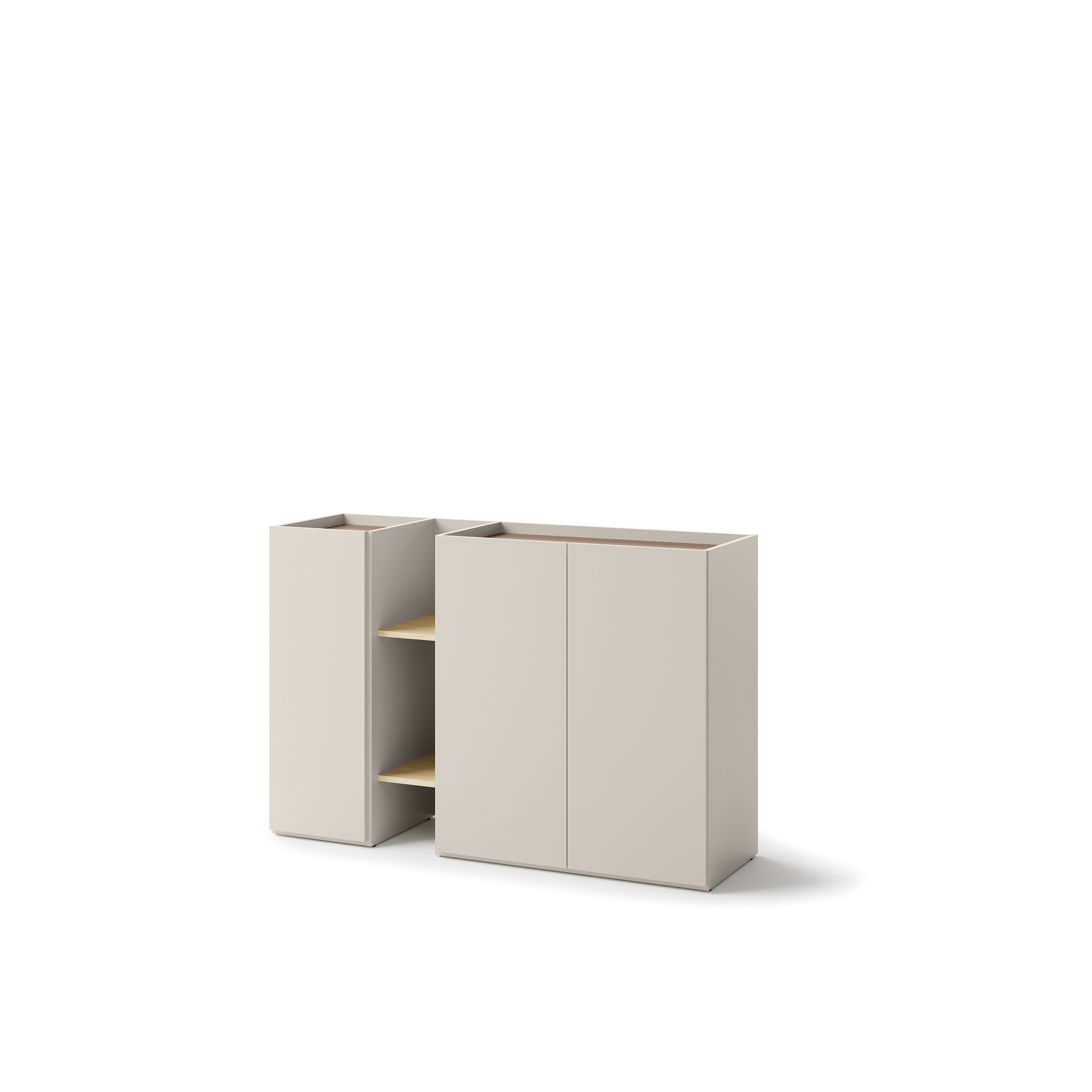 lenart sigma commodekast breed kasjmier licht eik truffel 136x42x91 cm