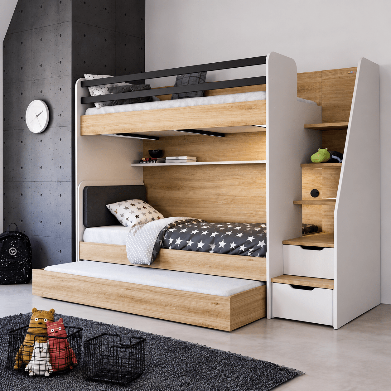 Almila New Options Complete Kinderkamer Set Stapelbed - Eiken/Beige