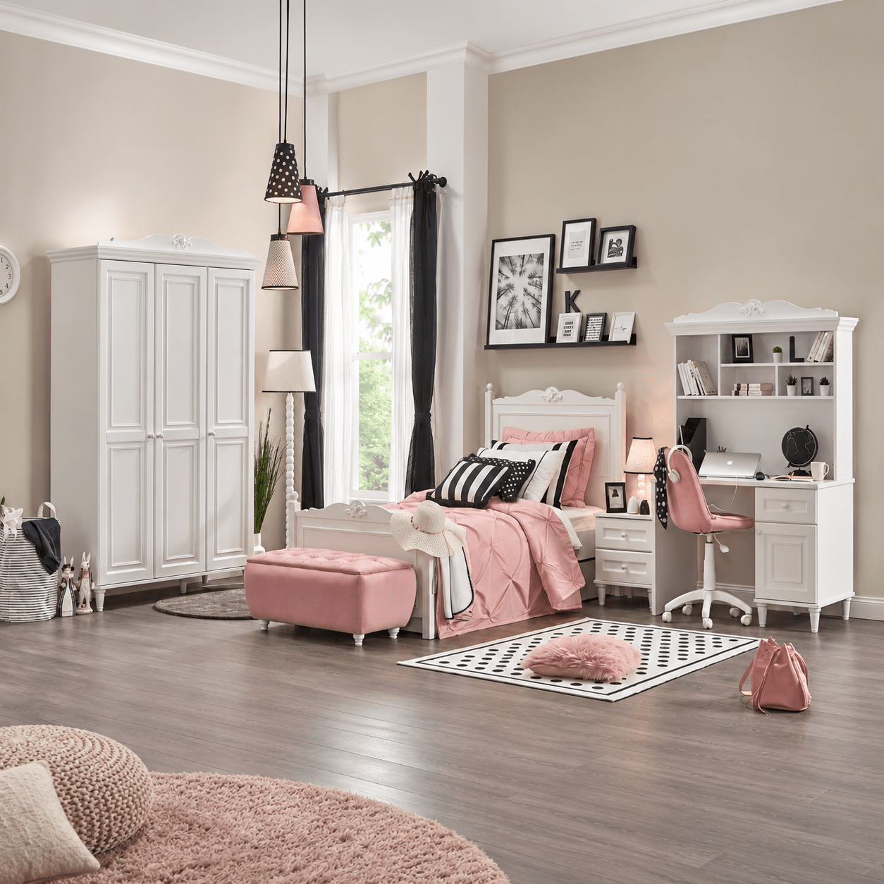 almila lora complete kinderkamer set wit rose