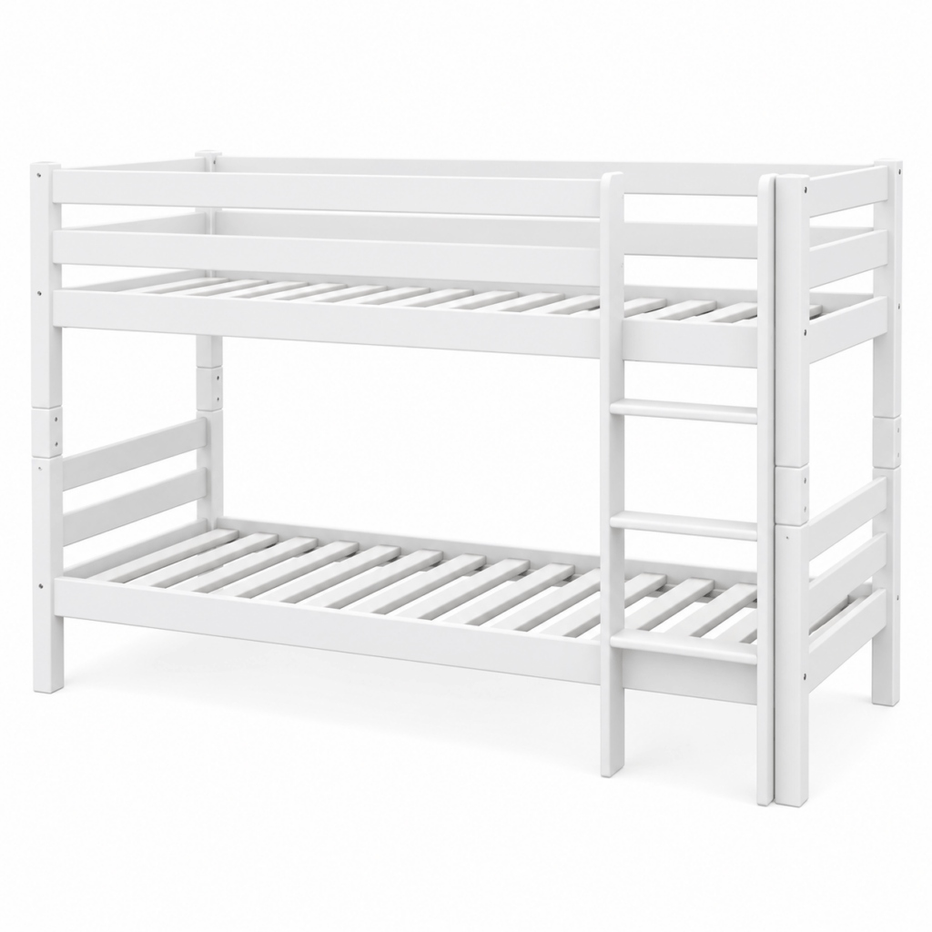 vaste rechte ladder infanskids pino stapelbed 90x200 wit links of rechts monteerbaar