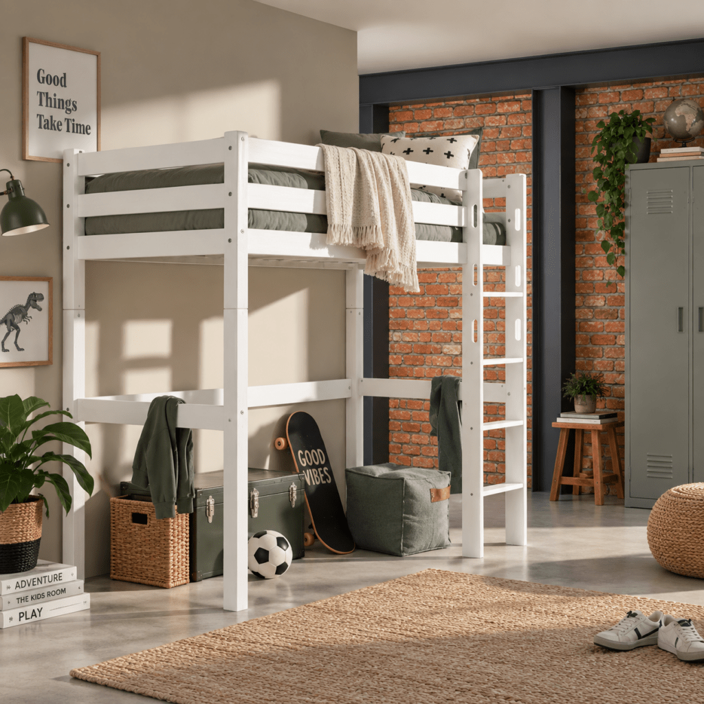 verhoogde uitvalbeveiliging infanskids pino hoogslaper 90x200 wit