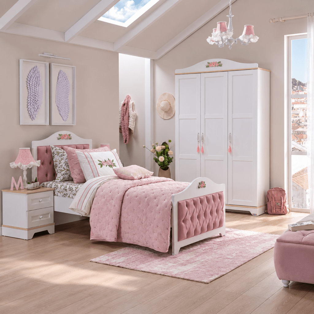 almila bianca complete kinderkamer set creme rose