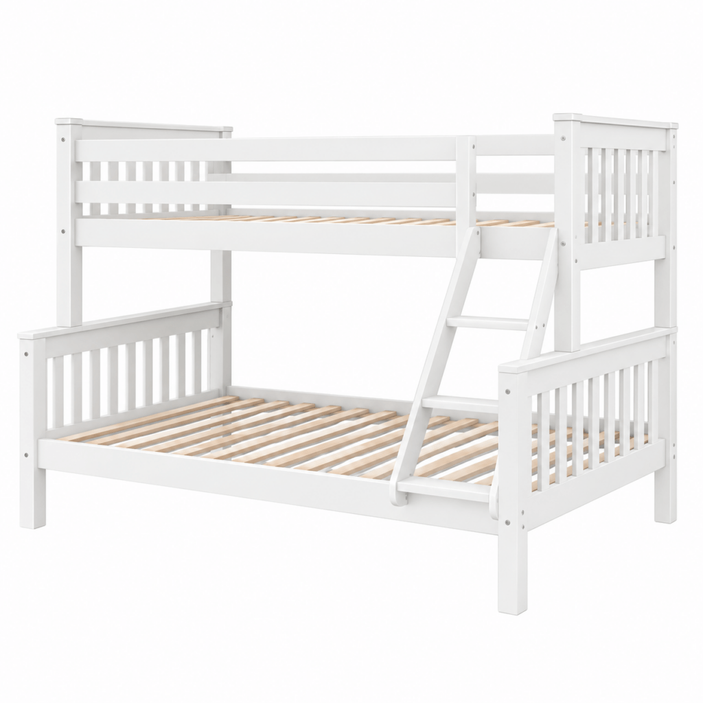 stevige houten ladder infanskids pino 3-persoons stapelbed wit