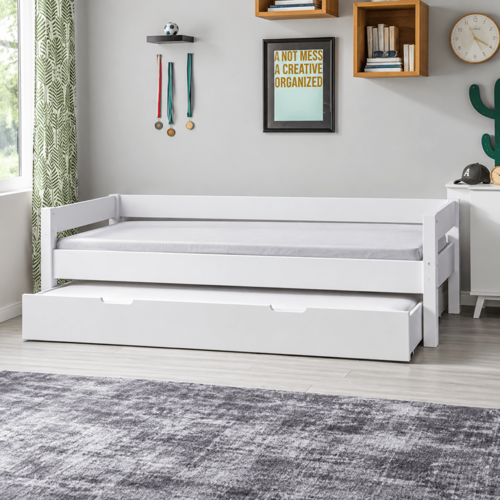 infanskids infanscolor 1-persoonsbed 90x200 cm mat wit met lattenbodem