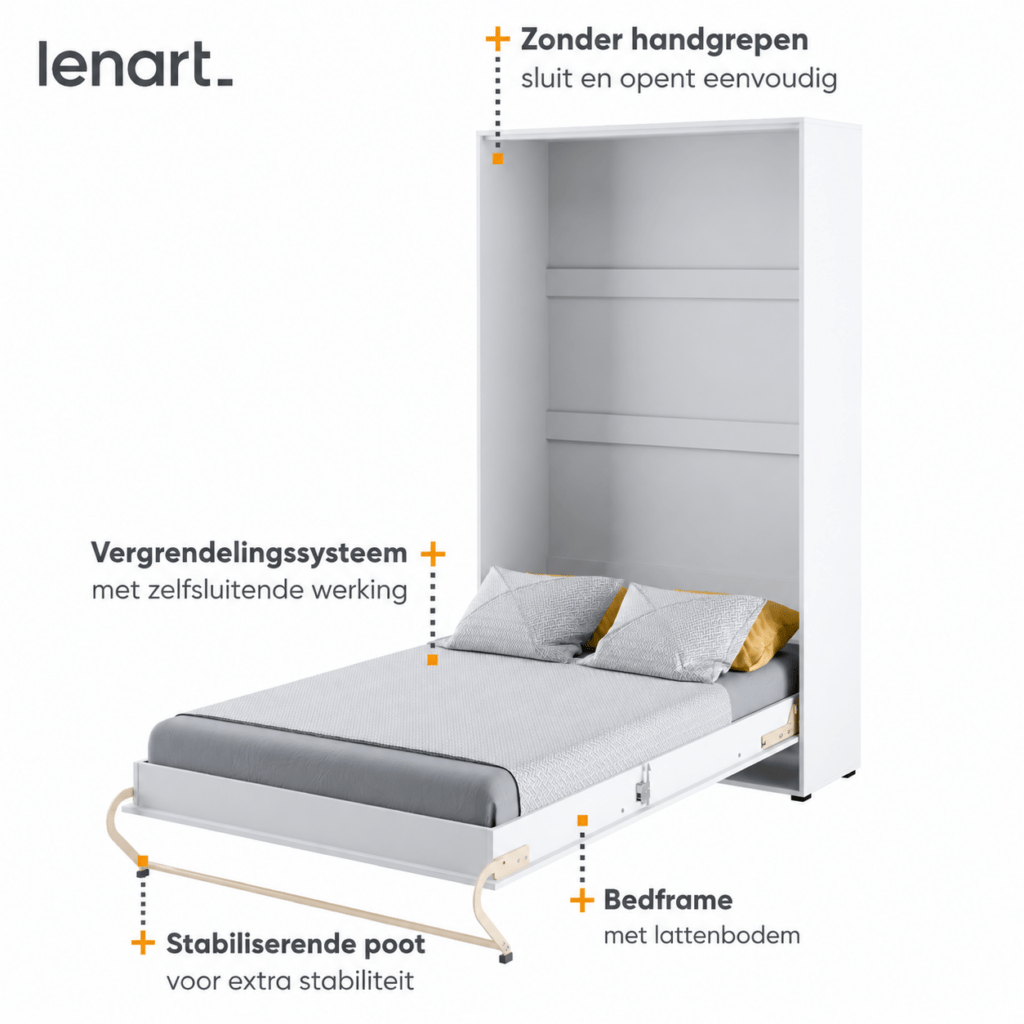 Lenart CONCEPT PRO opklapbed 120x200 grijs veiligheidsmechanisme en metalen handgreep