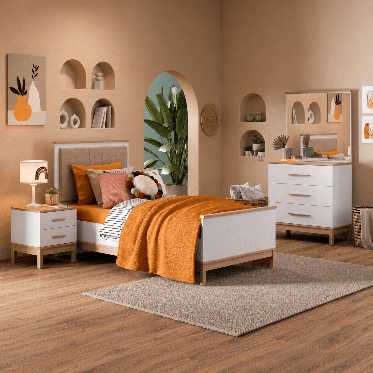 almila etto complete kinderkamer set wit eiken scandinavisch