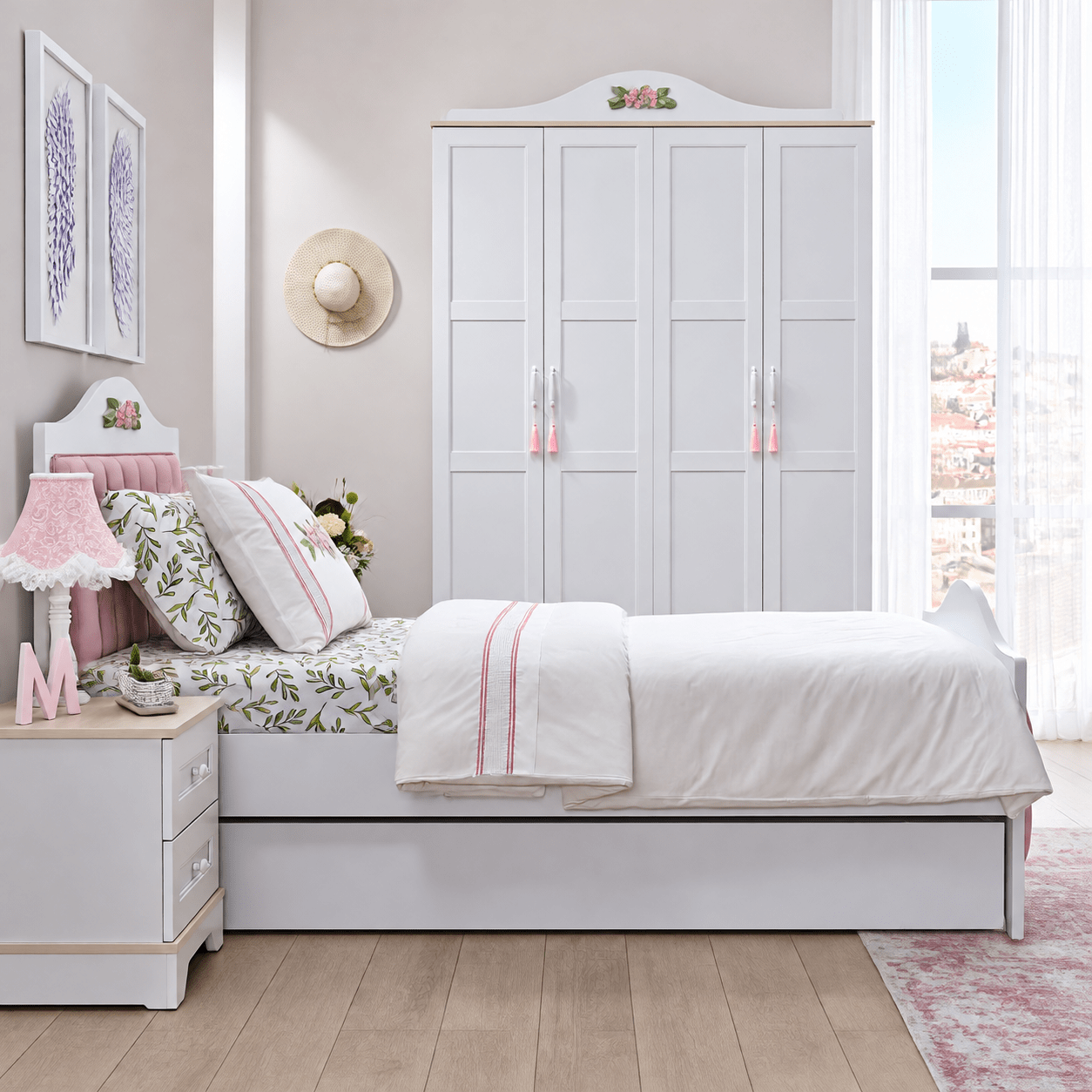 Almila Bianca Complete Kinderkamer Set Crème/Rose - Afbeelding 13