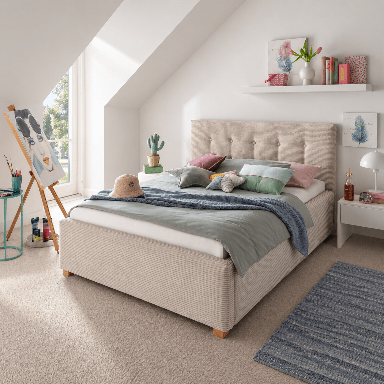 Infanskids gestoffeerd kinderbed lima in moderne kinderkamer