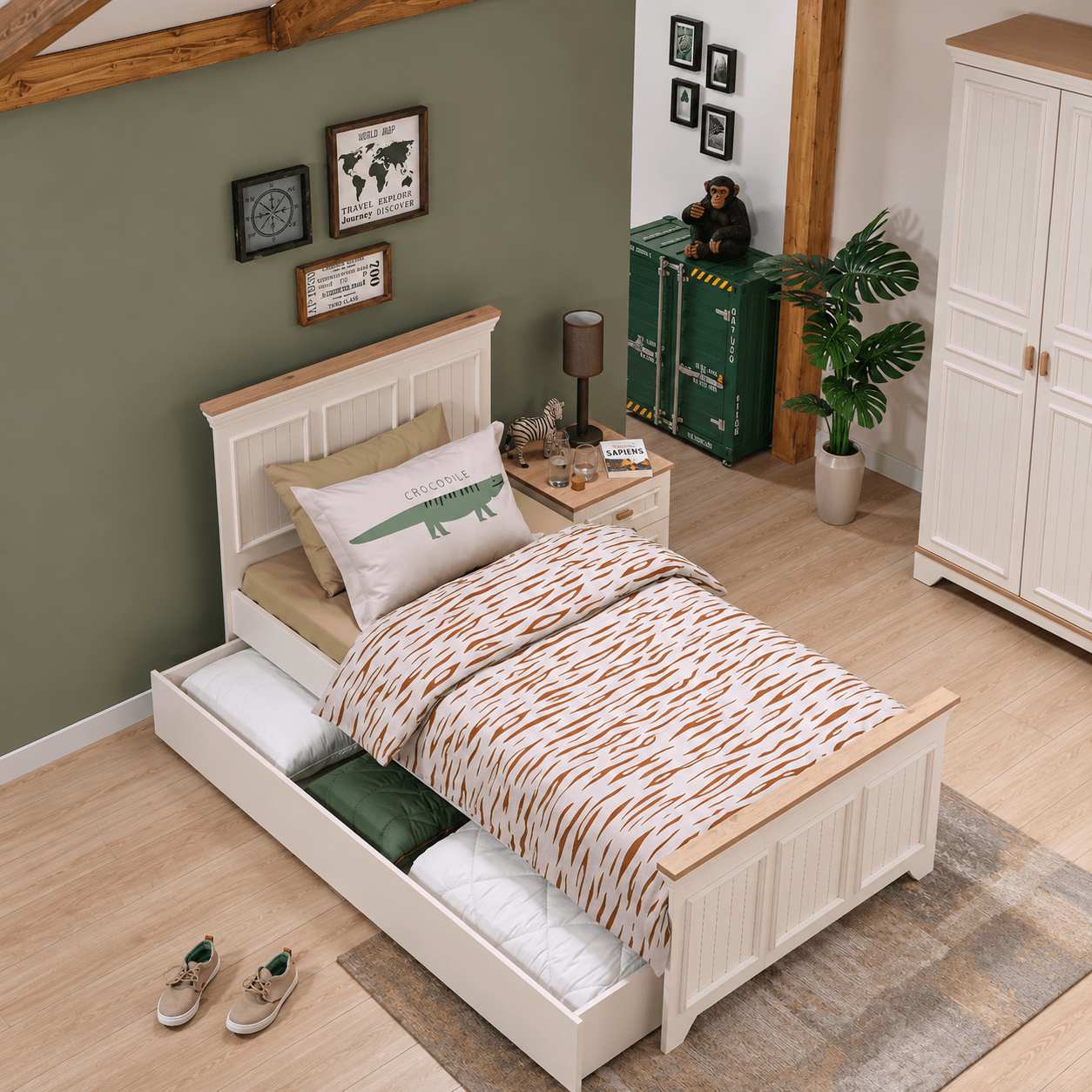 Almila Monte Complete Kinderkamer Set Crème/Eiken - Afbeelding 4
