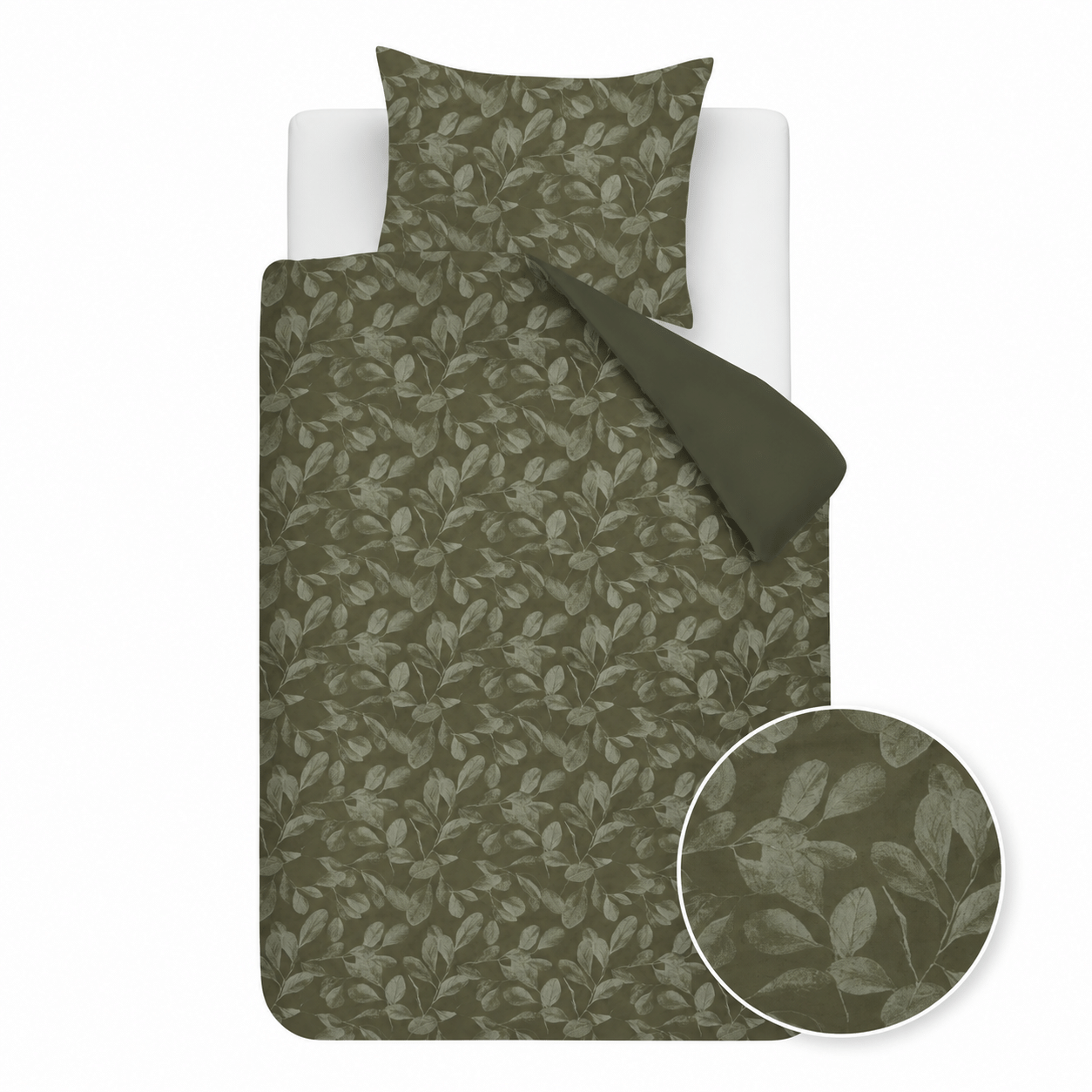 Rivièra Maison Sanu Dekbedovertrek - Olive Green - Afbeelding 4