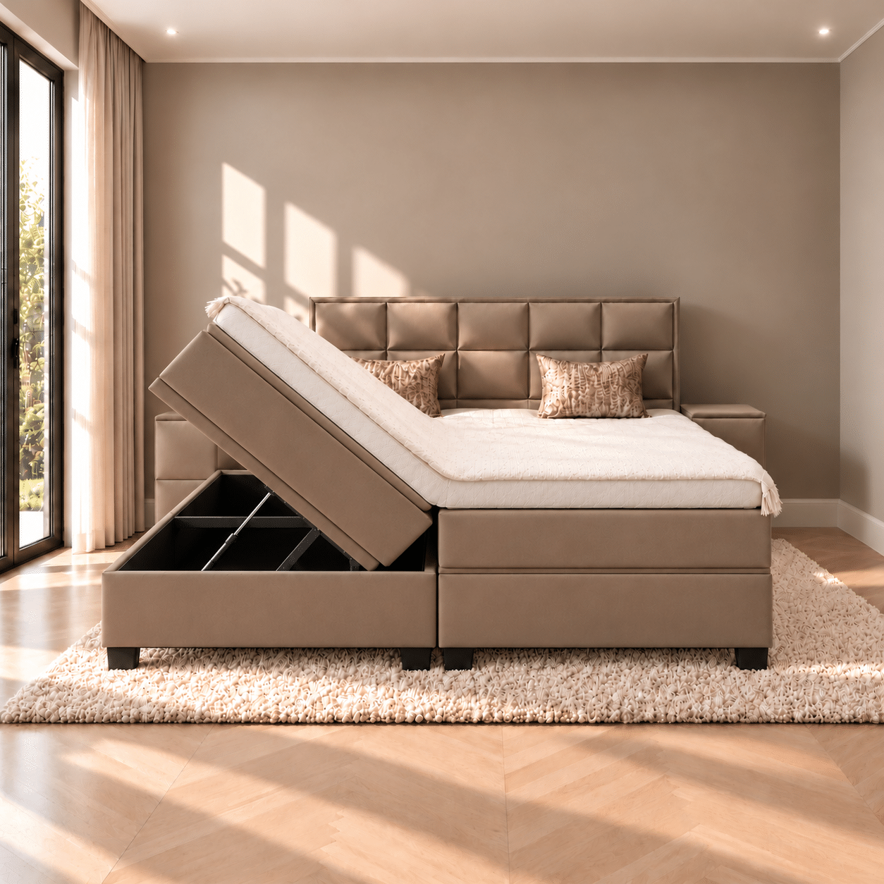 Van Schaik David gestoffeerde boxspring met pocketveringmatrassen