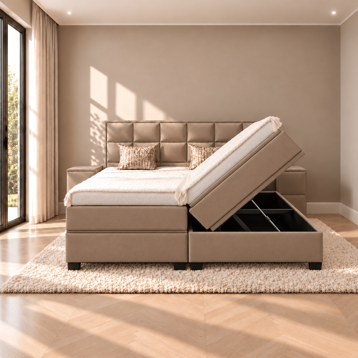 Van Schaik David opbergboxspring met hefmechanisme